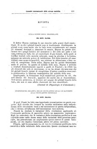 Giornale internazionale delle scienze mediche