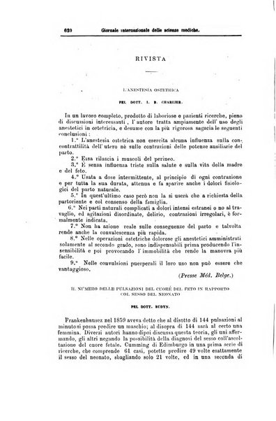 Giornale internazionale delle scienze mediche