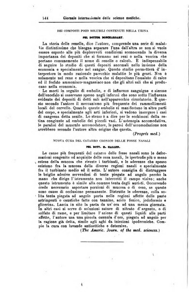 Giornale internazionale delle scienze mediche