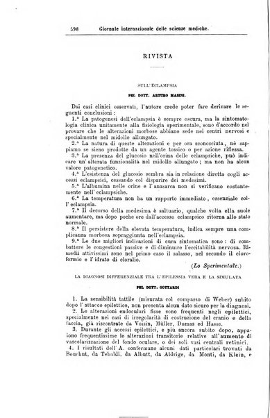 Giornale internazionale delle scienze mediche