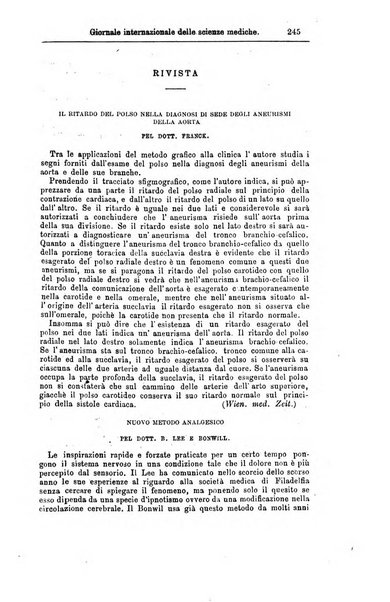 Giornale internazionale delle scienze mediche