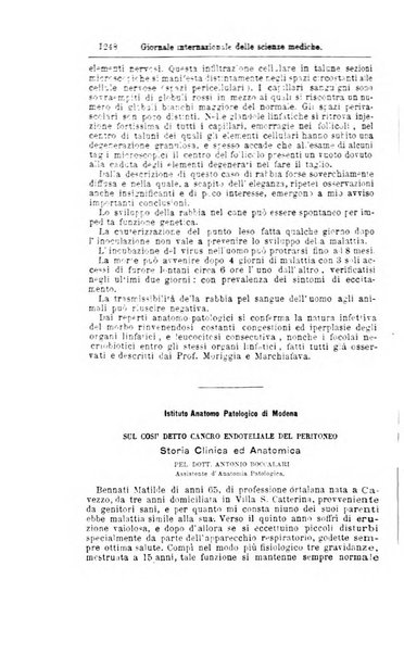 Giornale internazionale delle scienze mediche