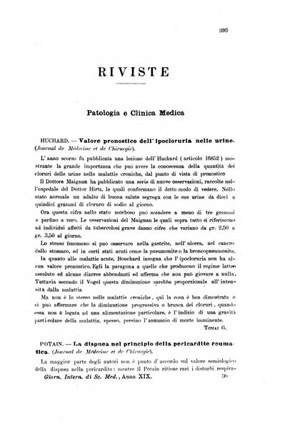 Giornale internazionale delle scienze mediche