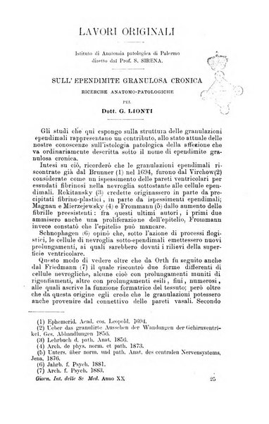 Giornale internazionale delle scienze mediche