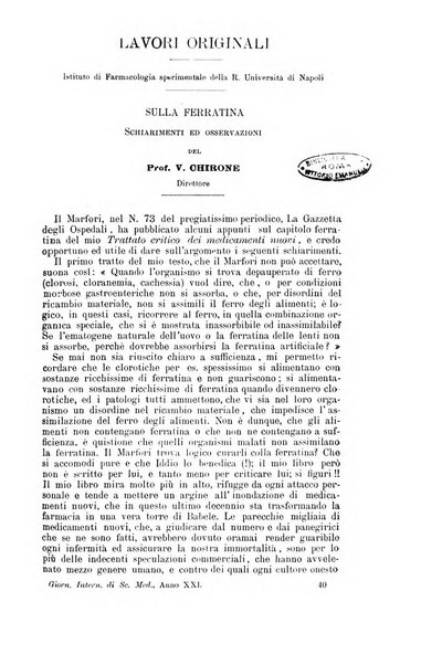 Giornale internazionale delle scienze mediche