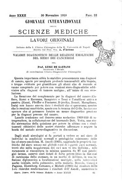 Giornale internazionale delle scienze mediche