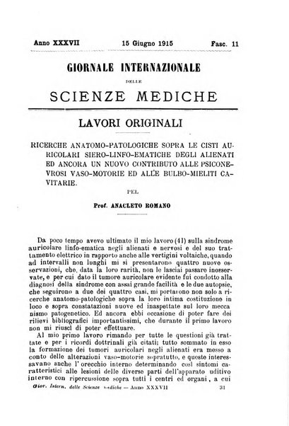 Giornale internazionale delle scienze mediche