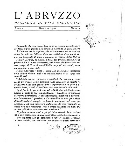 L'Abruzzo rassegna di vita regionale