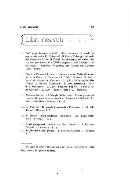 L'Abruzzo rassegna di vita regionale