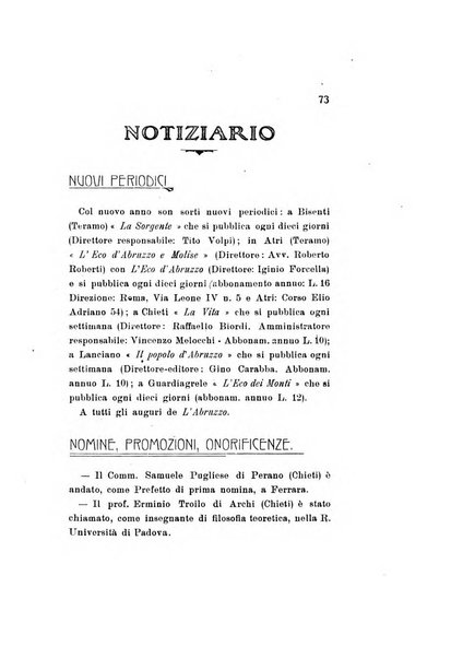 L'Abruzzo rassegna di vita regionale