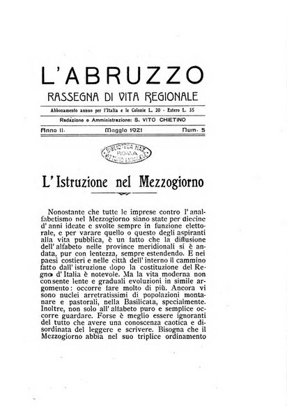 L'Abruzzo rassegna di vita regionale