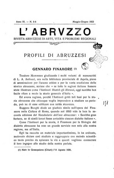 L'Abruzzo rassegna di vita regionale