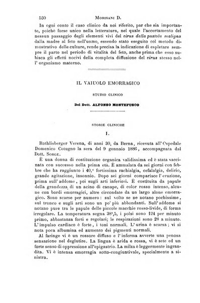 Il morgagni giornale indirizzato al progresso della medicina. Parte 1., Archivio o Memorie originali