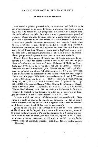 Il morgagni giornale indirizzato al progresso della medicina. Parte 1., Archivio o Memorie originali