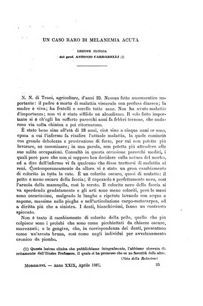 Il morgagni giornale indirizzato al progresso della medicina. Parte 1., Archivio o Memorie originali