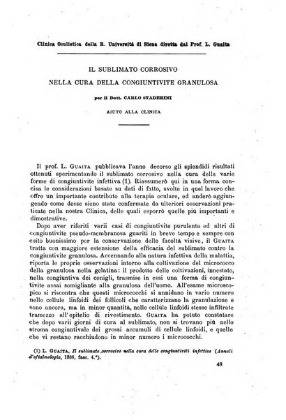 Il morgagni giornale indirizzato al progresso della medicina. Parte 1., Archivio o Memorie originali