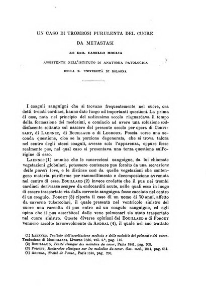 Il morgagni giornale indirizzato al progresso della medicina. Parte 1., Archivio o Memorie originali