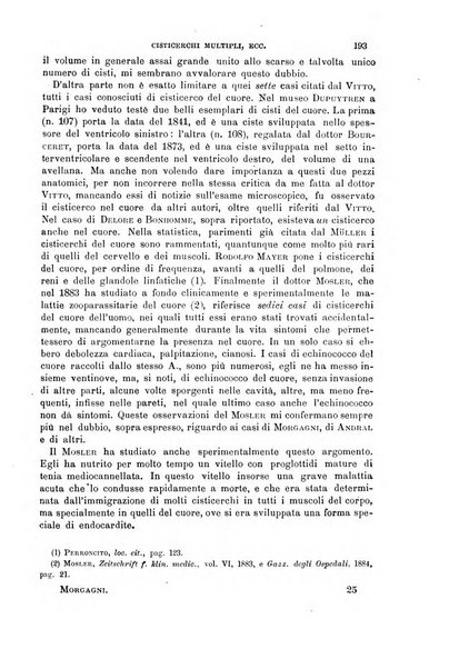 Il morgagni giornale indirizzato al progresso della medicina. Parte 1., Archivio o Memorie originali