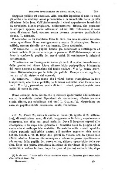 Il morgagni giornale indirizzato al progresso della medicina. Parte 1., Archivio o Memorie originali