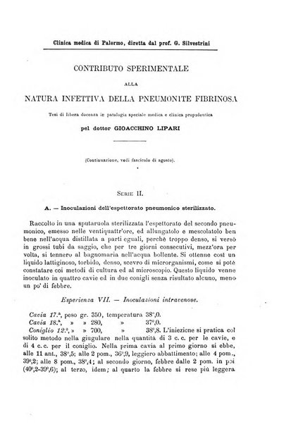 Il morgagni giornale indirizzato al progresso della medicina. Parte 1., Archivio o Memorie originali