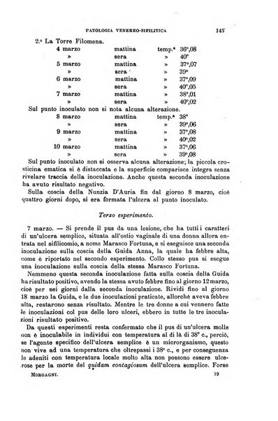 Il morgagni giornale indirizzato al progresso della medicina. Parte 1., Archivio o Memorie originali