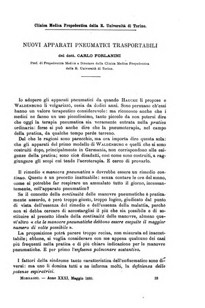 Il morgagni giornale indirizzato al progresso della medicina. Parte 1., Archivio o Memorie originali