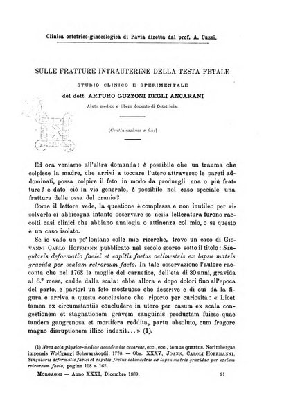 Il morgagni giornale indirizzato al progresso della medicina. Parte 1., Archivio o Memorie originali