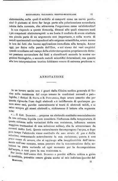 Il morgagni giornale indirizzato al progresso della medicina. Parte 1., Archivio o Memorie originali