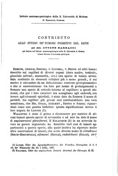 Il morgagni giornale indirizzato al progresso della medicina. Parte 1., Archivio o Memorie originali