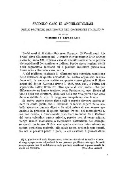 Il morgagni giornale indirizzato al progresso della medicina. Parte 1., Archivio o Memorie originali