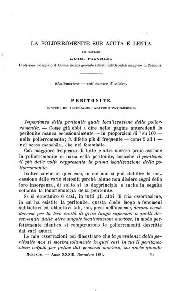 Il morgagni giornale indirizzato al progresso della medicina. Parte 1., Archivio o Memorie originali