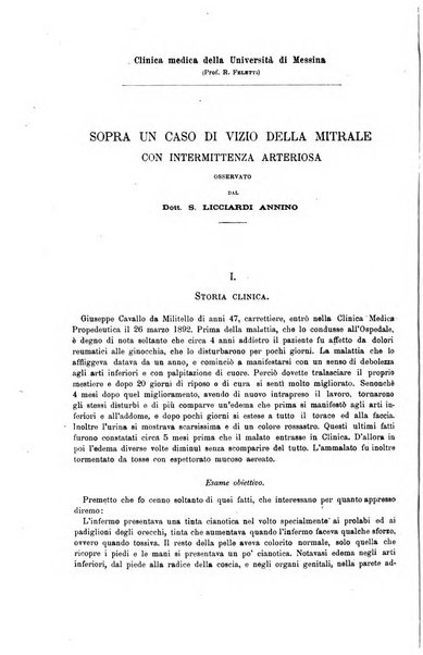 Il morgagni giornale indirizzato al progresso della medicina. Parte 1., Archivio o Memorie originali