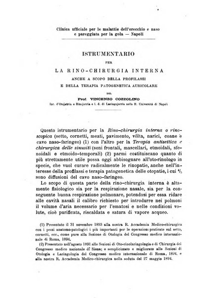 Il morgagni giornale indirizzato al progresso della medicina. Parte 1., Archivio o Memorie originali