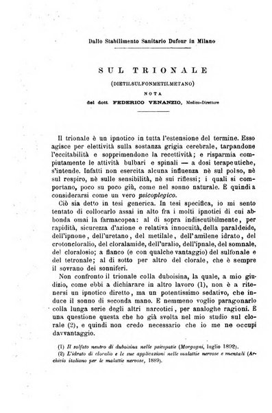 Il morgagni giornale indirizzato al progresso della medicina. Parte 1., Archivio o Memorie originali