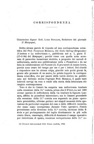 Il morgagni giornale indirizzato al progresso della medicina. Parte 1., Archivio o Memorie originali