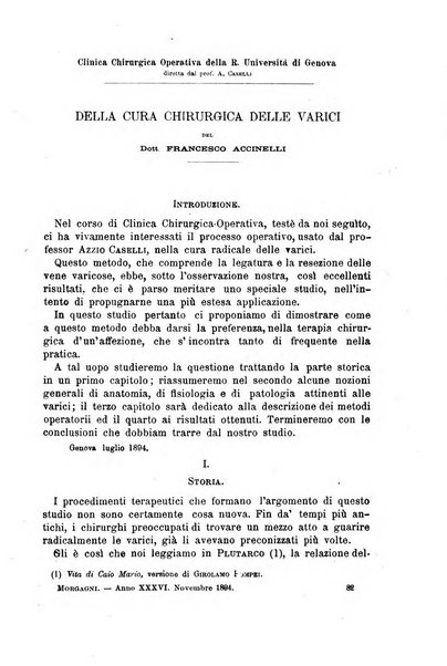 Il morgagni giornale indirizzato al progresso della medicina. Parte 1., Archivio o Memorie originali