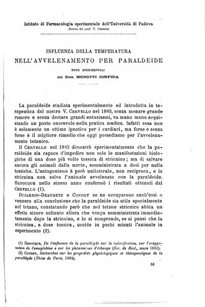 Il morgagni giornale indirizzato al progresso della medicina. Parte 1., Archivio o Memorie originali