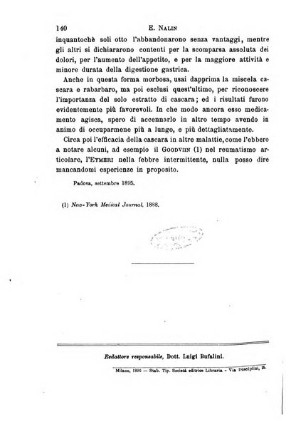 Il morgagni giornale indirizzato al progresso della medicina. Parte 1., Archivio o Memorie originali