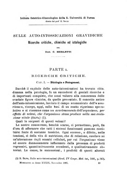 Il morgagni giornale indirizzato al progresso della medicina. Parte 1., Archivio o Memorie originali