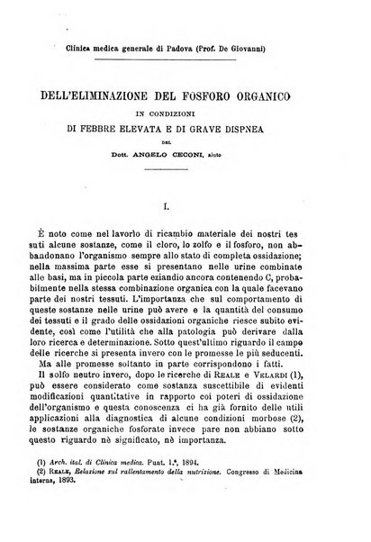 Il morgagni giornale indirizzato al progresso della medicina. Parte 1., Archivio o Memorie originali