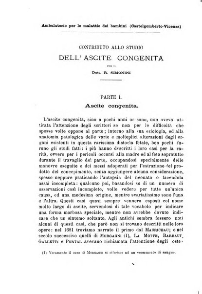 Il morgagni giornale indirizzato al progresso della medicina. Parte 1., Archivio o Memorie originali