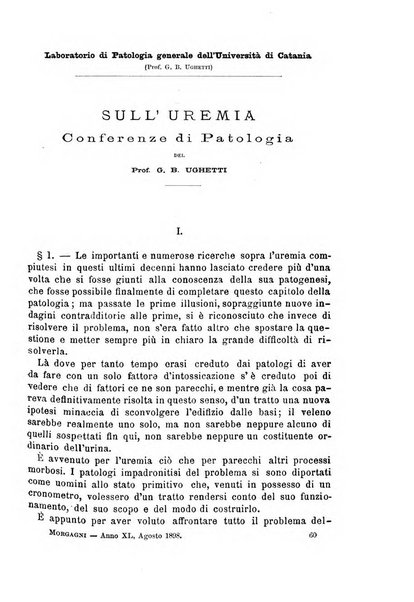 Il morgagni giornale indirizzato al progresso della medicina. Parte 1., Archivio o Memorie originali