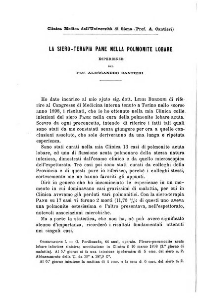 Il morgagni giornale indirizzato al progresso della medicina. Parte 1., Archivio o Memorie originali