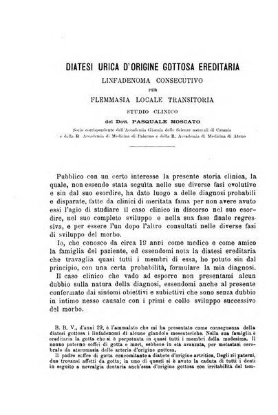 Il morgagni giornale indirizzato al progresso della medicina. Parte 1., Archivio o Memorie originali