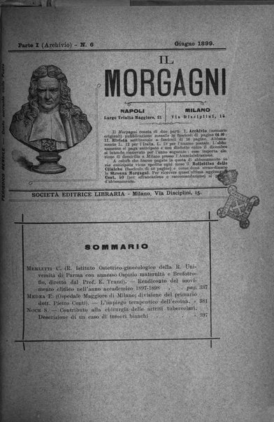 Il morgagni giornale indirizzato al progresso della medicina. Parte 1., Archivio o Memorie originali