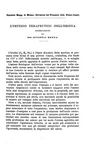 Il morgagni giornale indirizzato al progresso della medicina. Parte 1., Archivio o Memorie originali