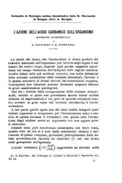 Il morgagni giornale indirizzato al progresso della medicina. Parte 1., Archivio o Memorie originali