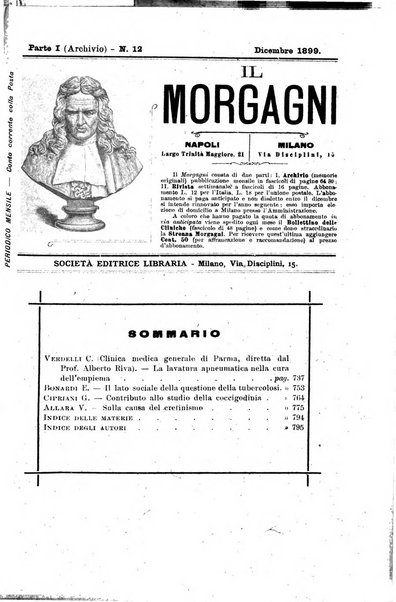 Il morgagni giornale indirizzato al progresso della medicina. Parte 1., Archivio o Memorie originali