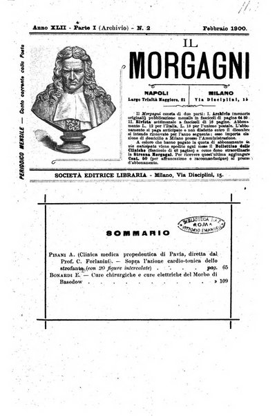 Il morgagni giornale indirizzato al progresso della medicina. Parte 1., Archivio o Memorie originali