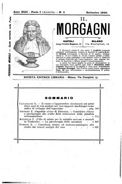 Il morgagni giornale indirizzato al progresso della medicina. Parte 1., Archivio o Memorie originali